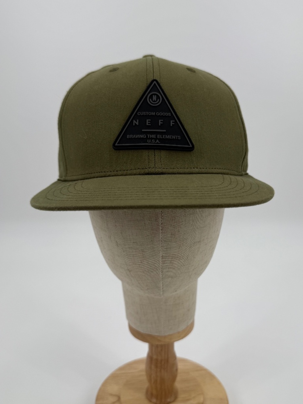 Neff Custom Goods Braving the Elements Snapback Hat Cap Olive Green Cotton